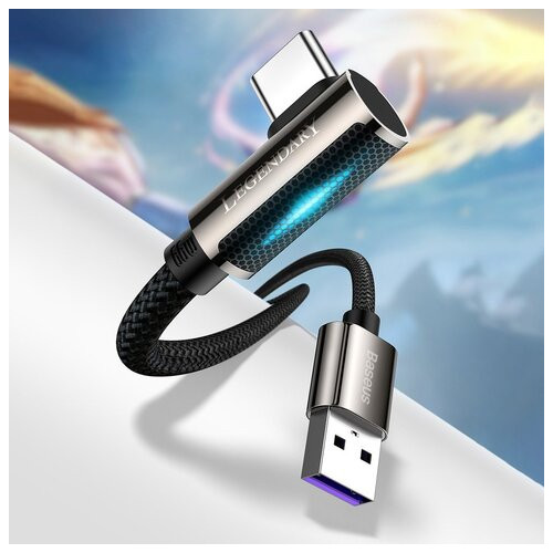 Дата кабель Baseus Legend Series Elbow Fast Charging USB to Type-C 66 W 1 м Black CATCS-B01 фото №10