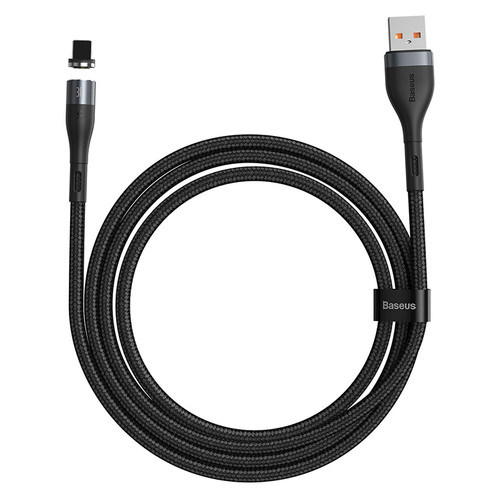 USB-кабель Baseus Zinc Magnetic Safe Fast Charging USB to IP 2.4A 1m Gray-black CALXC-KG1 фото №2