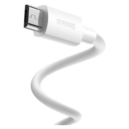 Дата кабель Baseus Simple Wisdom Kit USB Micro 2.1 A 1.5 м White (TZCAMZJ-02) фото №2