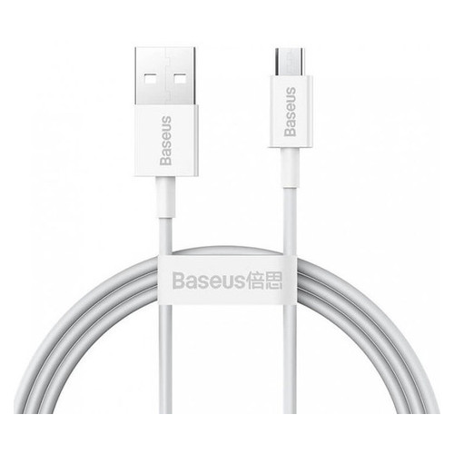 Дата кабель Baseus Superior Series Fast Charging USB to Micro 2A 1 м White CAMYS-02 фото №2