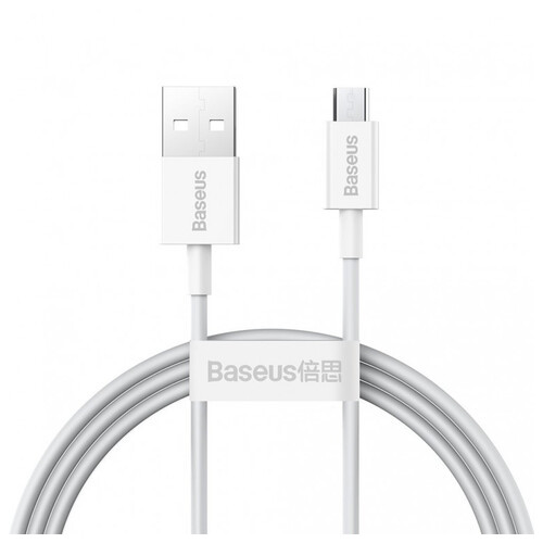 Дата кабель Baseus Superior Series Fast Charging USB to Micro 2A 1 м White CAMYS-02 фото №1