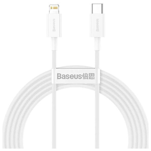 Дата кабель Baseus Superior Series Fast Charging Type-C to Lightning PD 20W (1 м) (CATLYS-A) білий фото №1