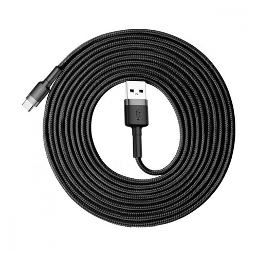 Дата кабель Baseus Cafule Type-C 2A (3 м) (CATKLF-U) чорний / сірий фото №3