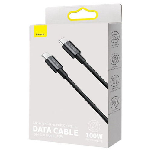 Дата кабель Baseus Superior Series Fast Charging Type-C to Type-C PD 100W (2 м) (CATYS-C) чорний фото №5