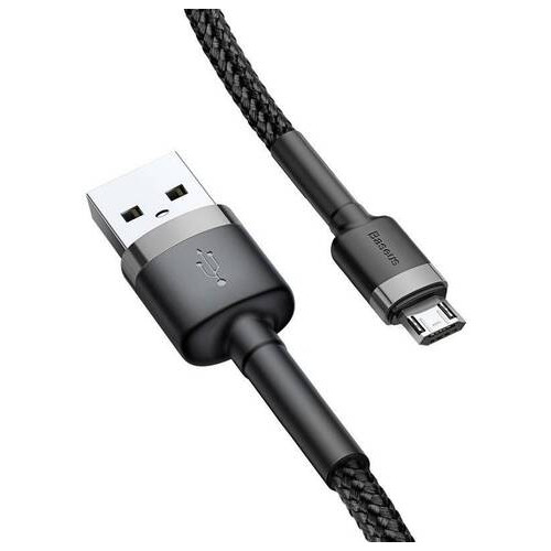 Дата кабель Baseus Cafule micro USB USB 2.4 A 0.5 м Black-Grey (CAMKLF-AG1) фото №5