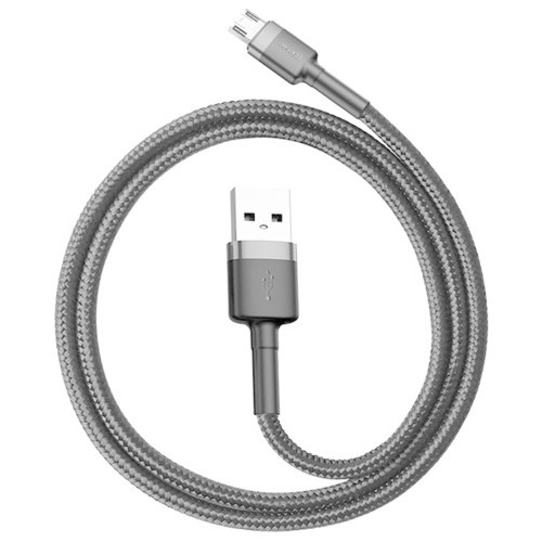 Дата кабель Baseus Cafule micro USB USB 2.4 A 0.5 м Black-Grey (CAMKLF-AG1) фото №3