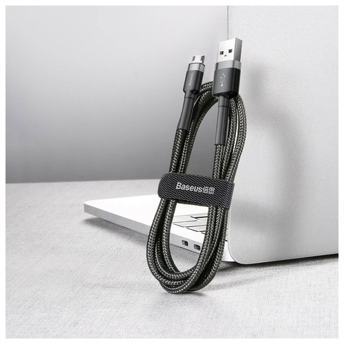 Дата кабель Baseus Cafule micro USB USB 2.4 A 0.5 м Black-Grey (CAMKLF-AG1) фото №2