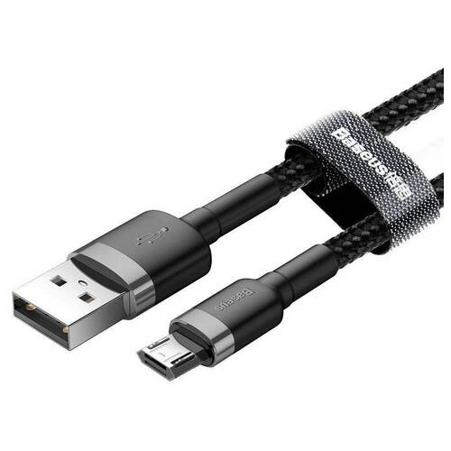 Дата кабель Baseus Cafule micro USB USB 2.4 A 0.5 м Black-Grey (CAMKLF-AG1) фото №4