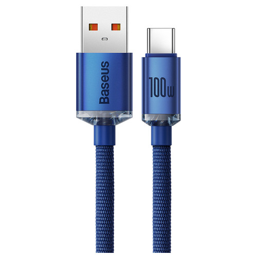 Кабель Baseus Crystal Shine USB 2.0 to Type-C 100W 1.2 м синій (CAJY000403) фото №2
