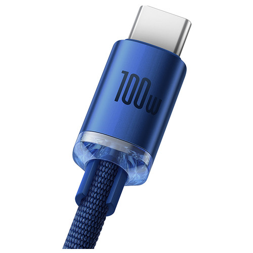 Кабель Baseus Crystal Shine USB 2.0 to Type-C 100W 1.2 м синій (CAJY000403) фото №3
