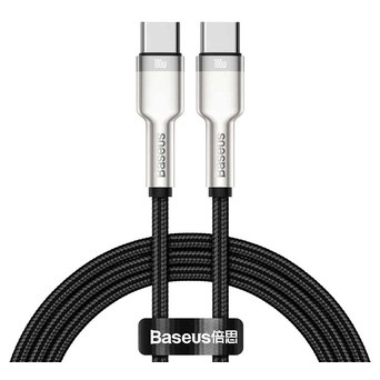 Кабель Baseus Cafule Series Metal Data Cable Type-C to Type-C 100W 1m black (CATJK-C01) фото №1