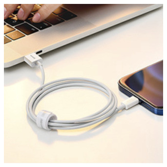 Кабель для швидкого заряджання Baseus Yousheng USB 2.4A 1 м білий фото №7