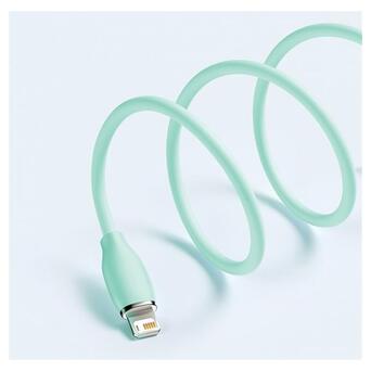 Дата кабель Baseus Jelly Liquid Silica Gel USB 2.0 AM - Lightning M 2.4 A  2 м зелений (CAGD000106) фото №5