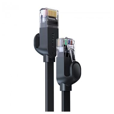 Кабель Baseus high Speed Six types of RJ45 Gigabit network cable (flat cable), 1.5 м чорний фото №2
