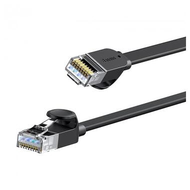 Кабель Baseus high Speed Six types of RJ45 Gigabit network cable (flat cable), 1.5 м чорний фото №4
