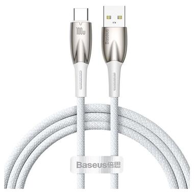 Дата кабель Baseus Glimmer Series Fast Charging USB to Type-C 100W 1 м (CADH00040) White фото №1