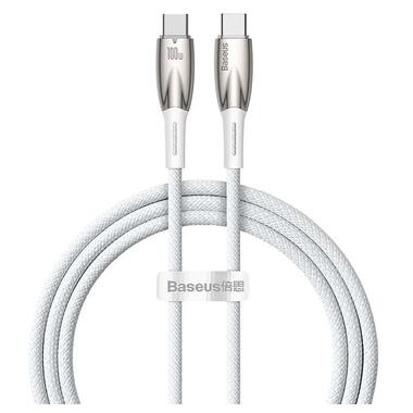 Дата кабель Baseus Glimmer Series Fast Charging Type-C to Type-C 100W 1 м (CADH00070) White фото №1