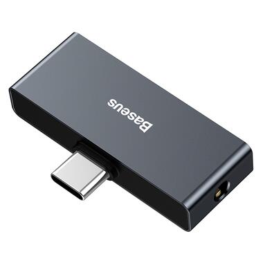 Адаптер переходник BASEUS Type-C to Type-C / 3.5 mm L57 |18W PD| черный фото №2