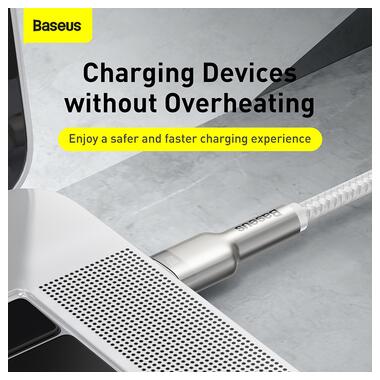 Baseus Cafule Series Metal Data Cable Type-C to Type-C 100W 1m White (CATJK-C02) фото №13