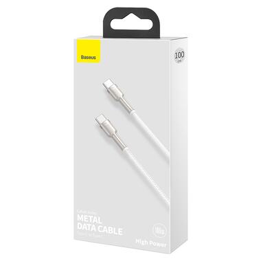 Baseus Cafule Series Metal Data Cable Type-C to Type-C 100W 1m White (CATJK-C02) фото №2
