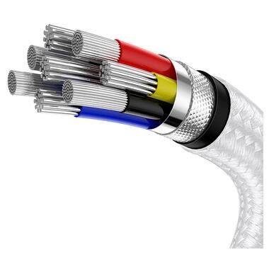 Baseus Cafule Series Metal Data Cable Type-C to Type-C 100W 1m White (CATJK-C02) фото №7