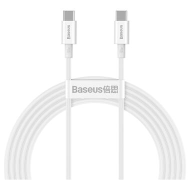 Дата кабель USB-C to USB-C 2.0m 100W white Baseus (CATYS-C02) фото №1