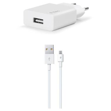 Сетевое зарядное устройство Ttec SmartCharger USB 2А White (2SCS20MB) + кабель microUSB фото №1