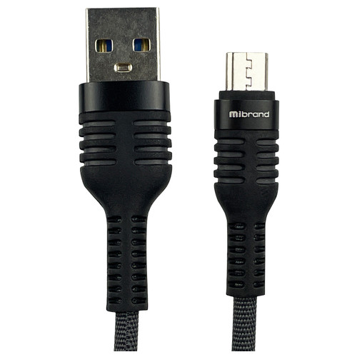 Завантажити Mibrand MI-13 USB Micro 2A 1m Black-Gray (MIDC/13MBG) фото №1