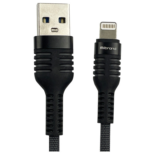 Продукт Mibrand MI-13 USB Lightning 2A 1m Black-Gray (MIDC/13LBG) фото №2