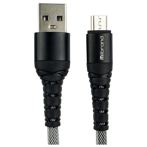 Кабель Mibrand MI-14 USB Micro 2A 1m Black-Gray (MIDC/14MBG) фото №1