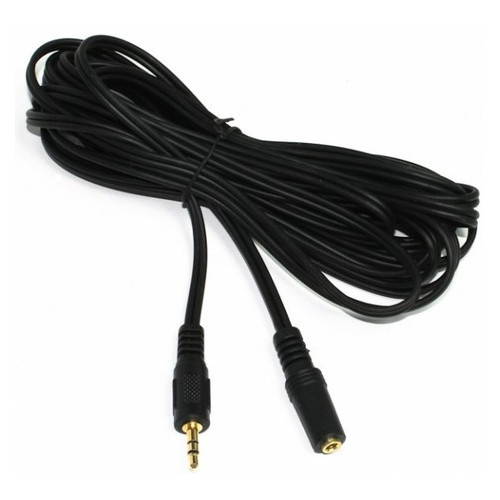 Аудіо кабель Cablexpert 3.5 мм Jack - 3.5 мм Jack 5 м чорний (CCA-421S-5M) фото №1
