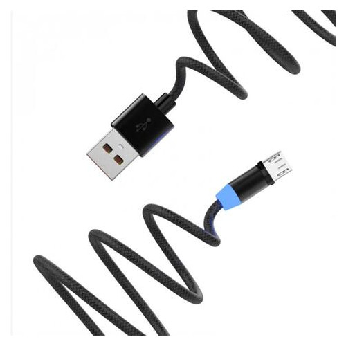 Кабель SkyDolphin S59V Magnetic USB - мicroUSB 1м Black (USB-000442) фото №2