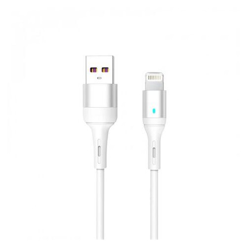 Кабель SkyDolphin S06L LED Smart Power USB - Lightning 1м White (USB-000555) фото №1
