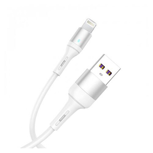Кабель SkyDolphin S06L LED Smart Power USB - Lightning 1м White (USB-000555) фото №3
