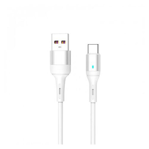 Кабель SkyDolphin S06T LED Smart Power USB - Type-C 1м White (USB-000556) фото №1