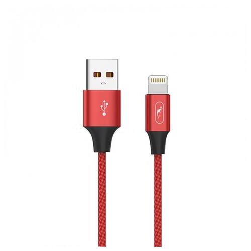 Кабель SkyDolphin S55L Neylon USB - Lightning 1м, Red (USB-000435) фото №1