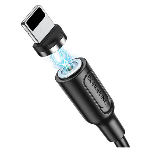 Кабель Borofone BX41 USB - Lightning магнітний 1 м Black (BX41LB) фото №1