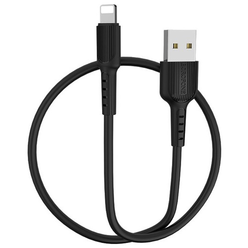 Кабель Borofone BX16 Easy USB - Lightning 1 м Black (BX16LB) фото №1
