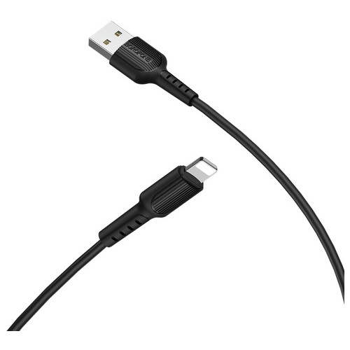 Кабель Borofone BX16 Easy USB - Lightning 1 м Black (BX16LB) фото №2