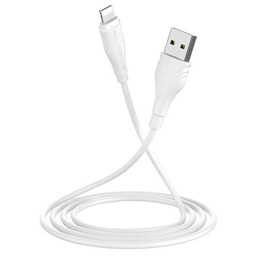Дата кабель Borofone BX18 Optimal USB to Lightning (3m) Білий фото №4