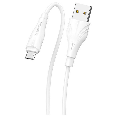 Дата кабель Borofone BX18 Optimal USB - Micro USB 2 м білий фото №1
