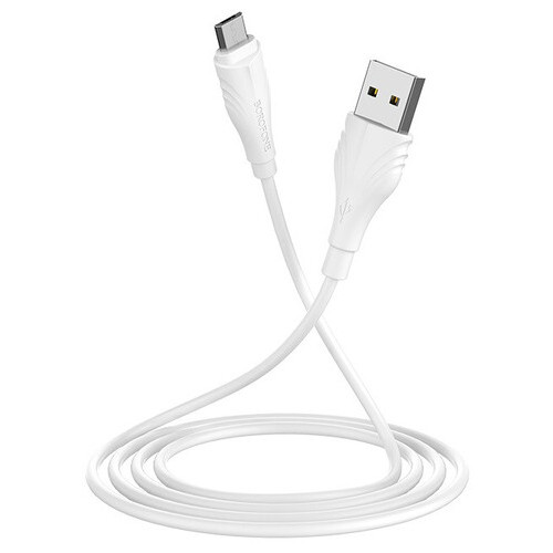 Дата кабель Borofone BX18 Optimal USB - Micro USB 2 м білий фото №3