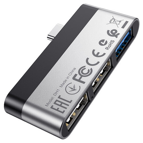 Перехідник Borofone DH1 Type-C to USB чорний / срібний фото №4