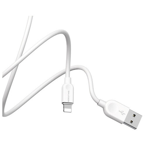 Дата кабель Borofone BX14 USB to Lightning 1 м білий фото №3