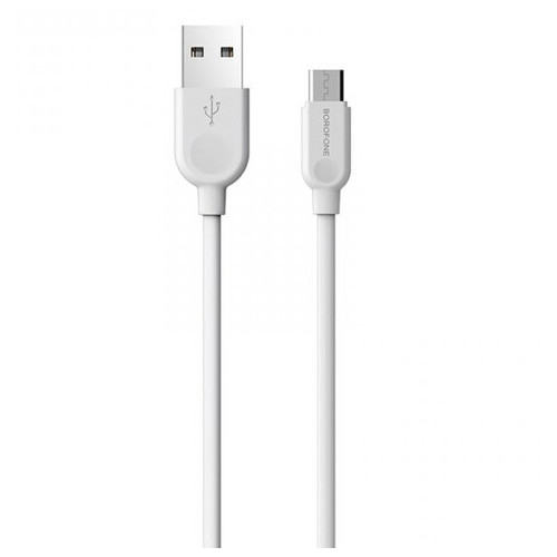 Дата кабель Borofone BX14 USB to Micro USB 2 м білий фото №1