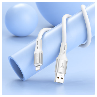 Кабель Borofone BX88 USB Lightning 2.4 A 1 м White (BX88LW) фото №4