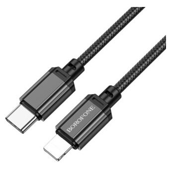 Кабель Borofone BX87 Sharp USB Type-C Lightning 20W 1m Black (BX87LPB) фото №1