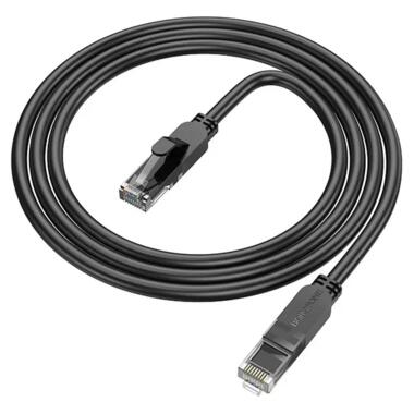 Мережевий кабель для інтернету Borofone BUS01 RJ45 / cat-6 1 м чорний фото №2
