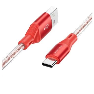 Кабель Borofone BX96 Ice crystal USB Type A Type-C 3 A 1 м Red (BX96CR) фото №2