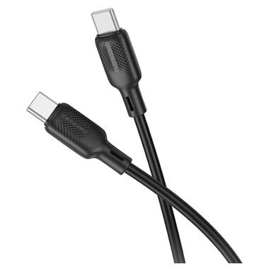 Кабель BOROFONE BX113 Lenny 60W silicone charging data cable C to C(L=2M) Чёрный (6941991115516) фото №2